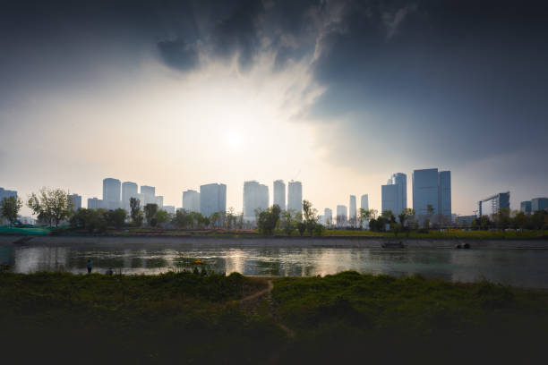 Chengdu Modern City at dusk