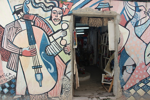 Cuba - La Havana - old Havana - entrance to a house decorated with street art - 08.06.2019