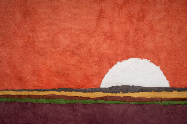istock moon or sun rising over abstract colorful landscape 1440996224