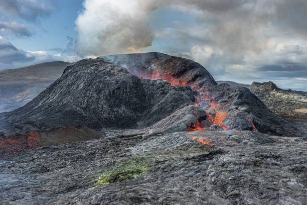 istock Volcanic landscape after volcanic eruption 1441006195