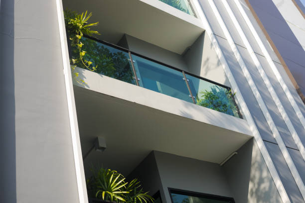 istock Balconies with plants at modern condominium 1441008019