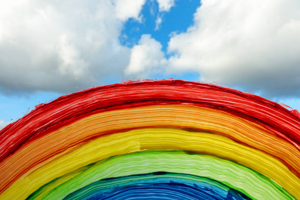 istock Colorful rainbow painted on window during coronavirus infection quarantine at home. Symbol of hope 1441009708