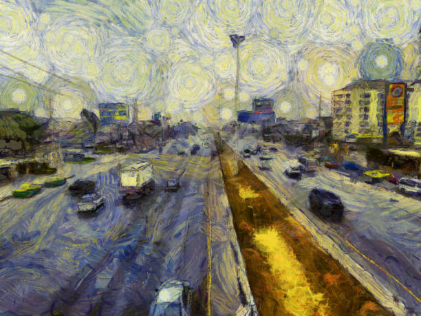 istock Super Highway Illustrations creates an impressionist style of painting. 1441010990