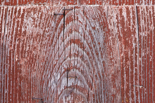 Background - Red weathered wood of an old door.