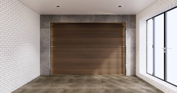 istock Architecture and interior concept Empty room and granite wall and concrete wall background 3D illustration rendering 1441019449