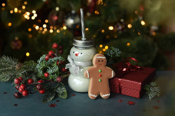 istock Christmas glazed gingerbread and festive decor 1441020771
