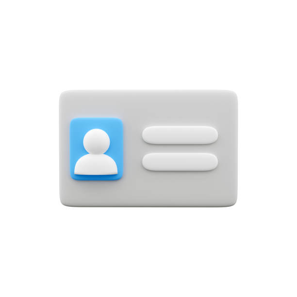 istock 3d render id card on white background. 3d rendering identity card . 3d render id car illustration 1441022015