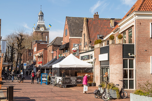 Meppel, The Netherlands, March 10, 2022; Shopping street in the center of the village of Meppel.