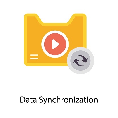 Data Synchronization vector Flat  Icons. Simple stock illustration