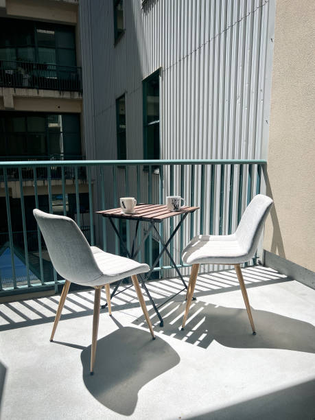 istock Empty chairs in balcony of house 1441025517
