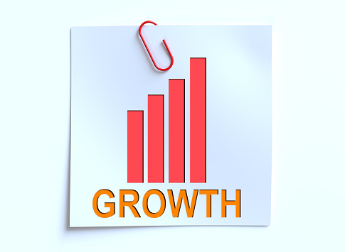 Growth arrow up and progress success business skill