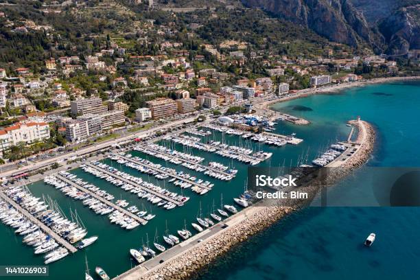 Aerial View Of Hotels In Menton Cote Dazur French Riviera Stock Photo - Download Image Now