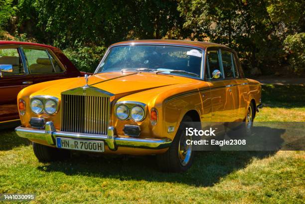 Yellow Rollsroyce Silver Shadow Sedan Limousine 1965 1980 Stock Photo - Download Image Now