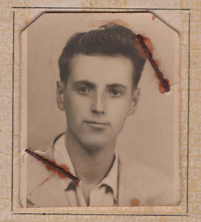 Black and White ID Photo taken in the 50s of a young man looking at the camera