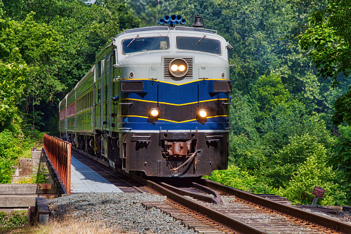 Train Approaching Akron Northside Station - Cuyahoga Valley Scenic Railroad