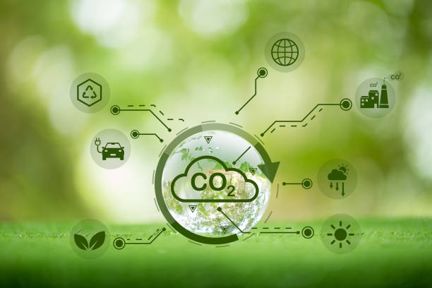 istock Developing sustainable CO2 concepts and low reduce CO2 emissions and carbon footprint to limit global warming and climate change. sustainable environmental management, Greenhouse from renewable energy 1441043150