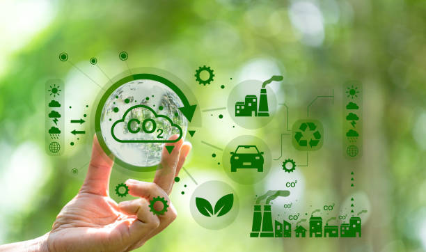 istock Developing sustainable CO2 concepts and low reduce CO2 emissions and carbon footprint to limit global warming and climate change. sustainable environmental management, Greenhouse from renewable energy 1441043186