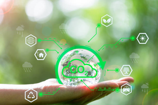 istock Developing sustainable CO2 concepts and low reduce CO2 emissions and carbon footprint to limit global warming and climate change. sustainable environmental management, Greenhouse from renewable energy 1441043233