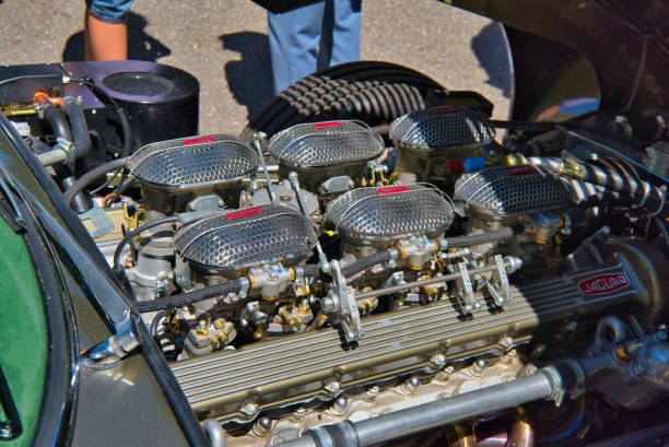 песок золотой jaguar e type s1 3.8 купе 1963 кабриолет родстер - jaguar car vintage car collectors car personal land vehicle стоковые фото и изображения