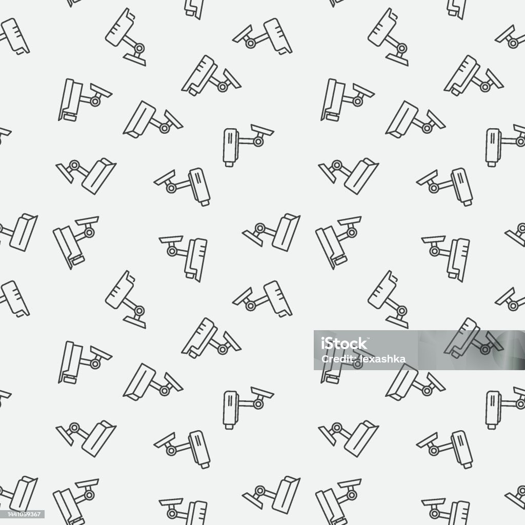 Ccvt Camera Patterns Cctv Video Security Cameras Vector Seamless Pattern Stock Illustration ...