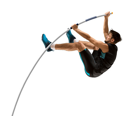 Pole vaulted taking off