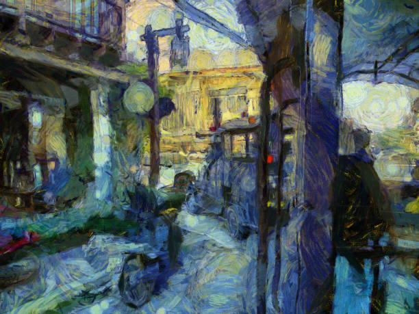 istock Passenger on a minibus Illustrations creates an impressionist style of painting. 1441064562