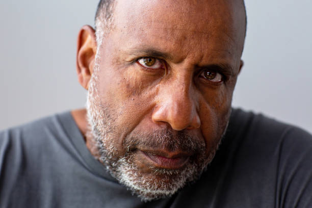 istock Mature African American man with a serious look on his face. 1441071185