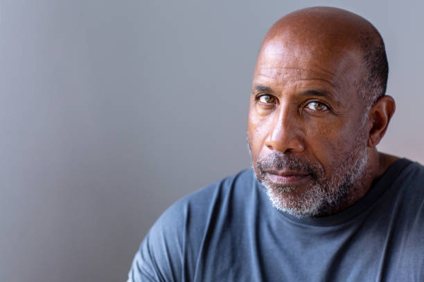 istock Mature African American man with a serious look on his face. 1441071620
