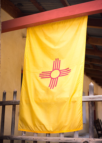 New Mexico Flag Hanging Close-Up