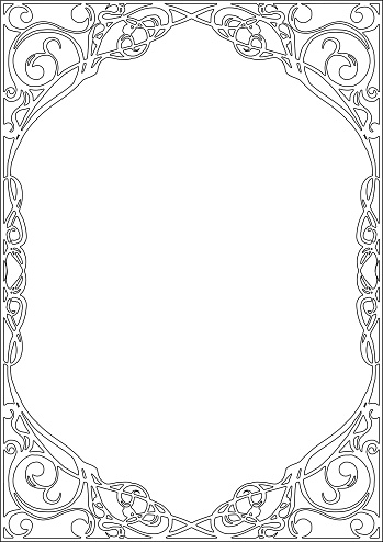 Hand-painted Art Nouveau style frame. (A4 size)