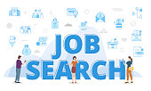 istock job search concept with big words and people surrounded by related icon spreading with modern blue color style 1441087475