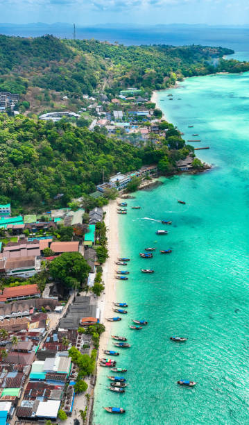 istock Aerial view of Ton Sai Beach in Koh Phi Phi, Krabi Thailand 1441092048