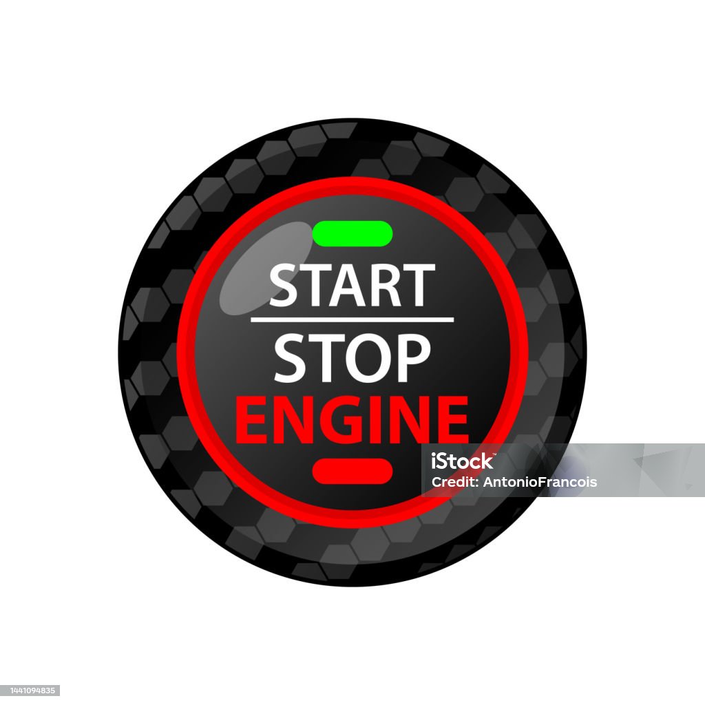 Engine Start Stop Button Vector Stock Illustration - Download Image Now ...