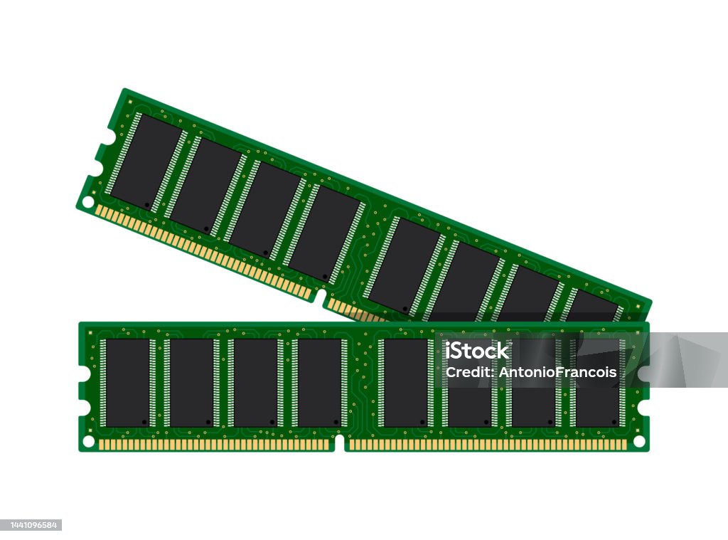 Computer Memory Ram Computer Hardware Components Vector Illustration ...