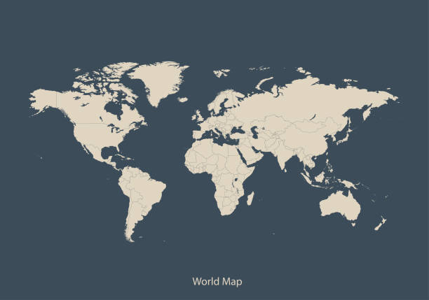 세계지도지도 - world map stock illustrations