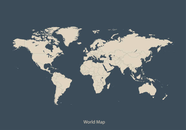карта мира карта - страна географический объект stock illustrations
