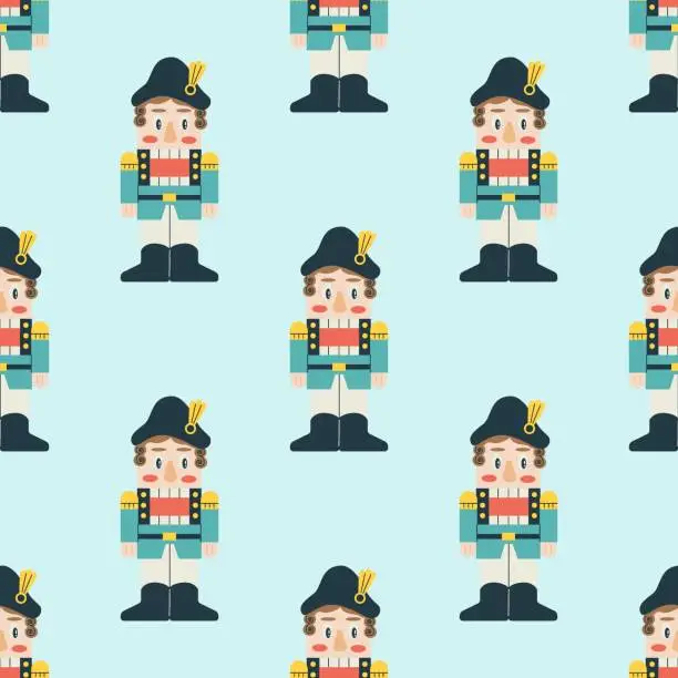 Vector illustration of Nutcracker Seamless Pattern. Christmas collection. Flat vector illustration