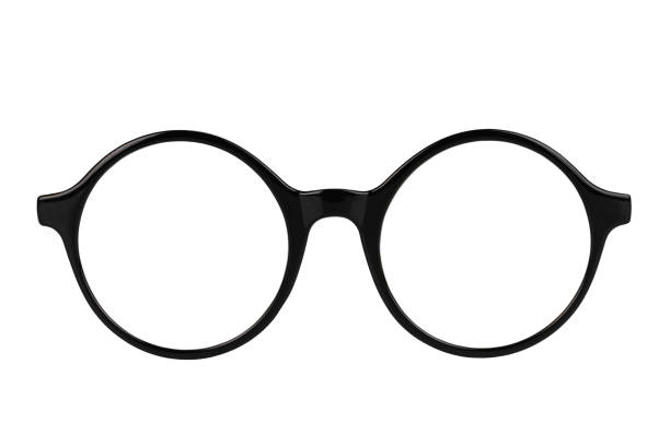 unisex eyeglass frame made of black plastic, insulated on a white background