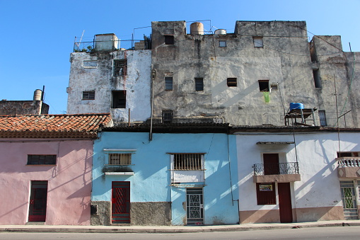 Cuba - La Havana- old Havana - little street un the old town with colonial architecture