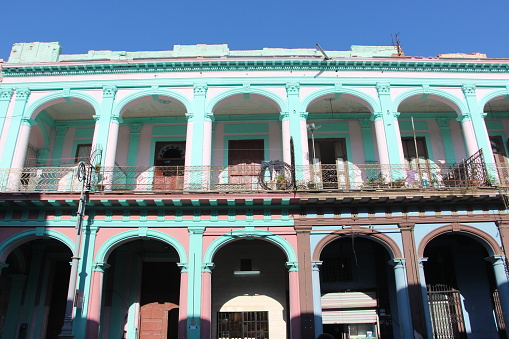 Cuba - La Havana- old Havana - little street un the old town with colonial architecture