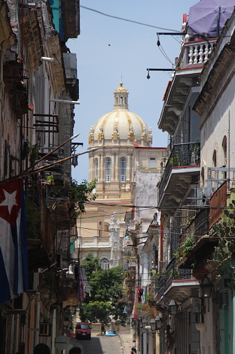 Cuba - La Havana- Old Havana - street and El Capitolio