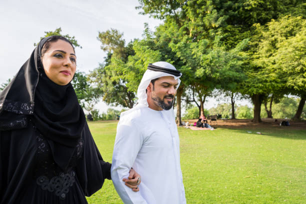 istock Happy arabian family in a park 1441126782