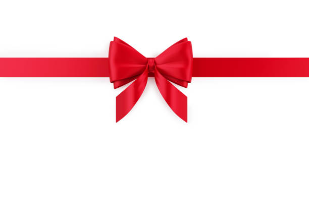 istock The red color gift ribbon box on white 1441126887