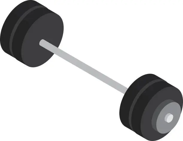 Vector illustration of Weight lifting equipment illustration in 3D isometric style