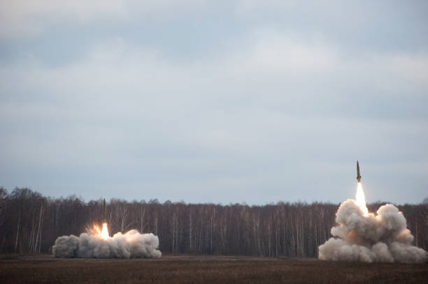 istock Launch of military missiles 1441129338