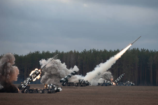 istock Launch of military missiles 1441129355