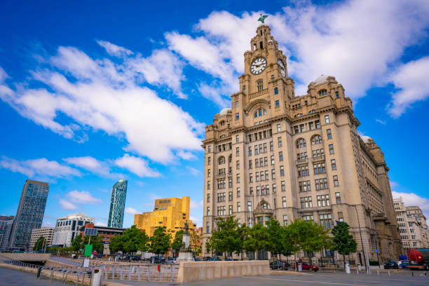 istock Liverpool Pier head featuring Royal Liver building in England UK 1441130475