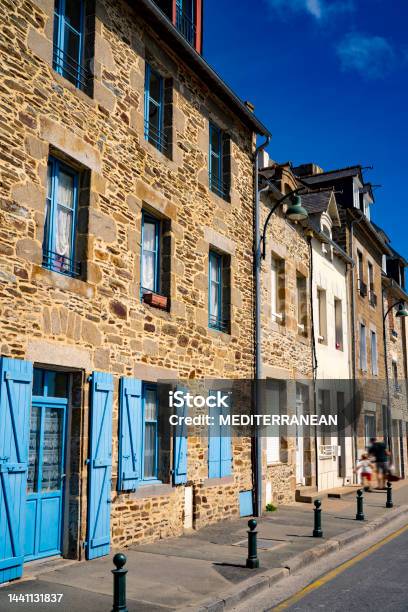 Cancale French Bretagne Brittany Picturesque Village Facades In France Stock Photo - Download Image Now