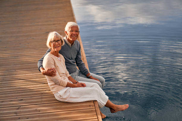 istock Senior couple on the beach 1441134544