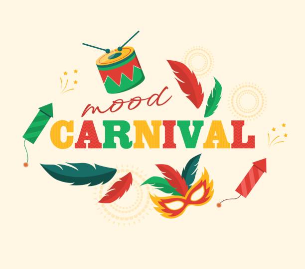 karnevalsstimmungskonzept - samba dancing rio de janeiro carnival brazilian stock-grafiken, -clipart, -cartoons und -symbole